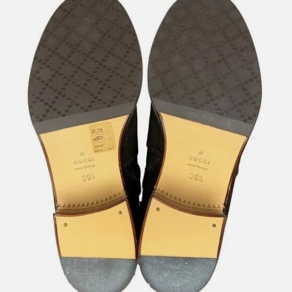 GUCCI Knee High Riding Boots US 9.5 Brown Suede Horsebit Low Block Heel EU 39.5 - Picture 5 of 12